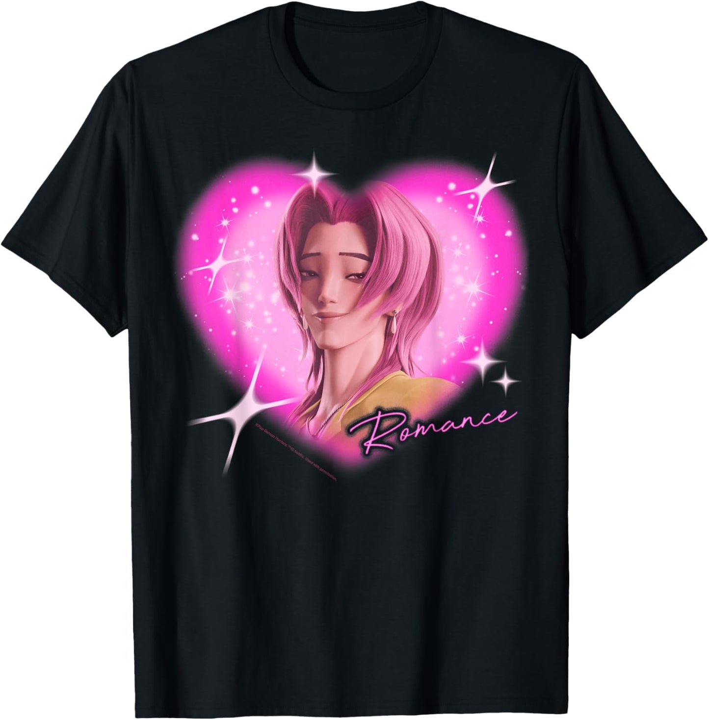 Kpop Demon Hunters The Saja Boys Romance Charming Gaze Heart T-Shirt - T-Shirt | Black