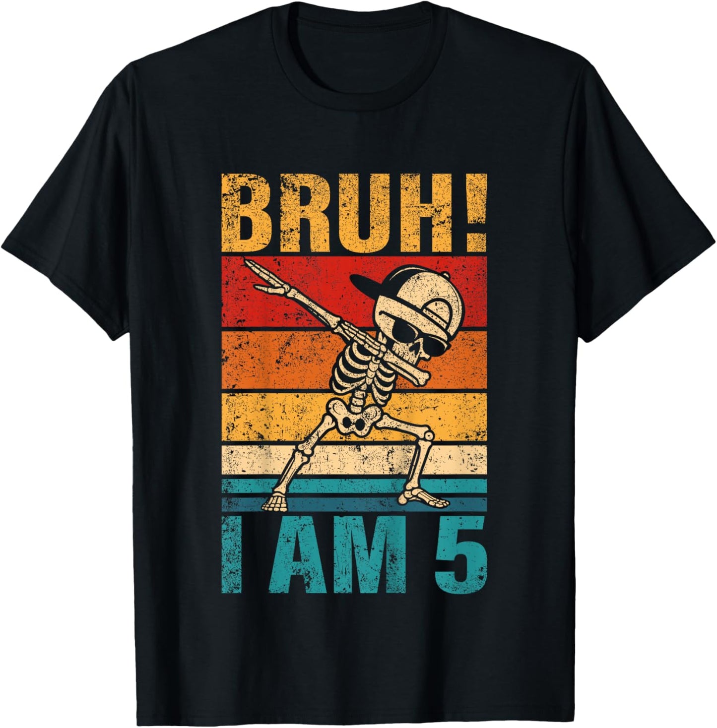 5 Year Old Birthday Dabbing Boy Bruh It's My 5th Birthday T-Shirt - T-Shirt | Black