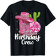 Birthday Crew Party Squad Cowboy Cowgirl Boot Hat T-Shirt - T-Shirt | Black