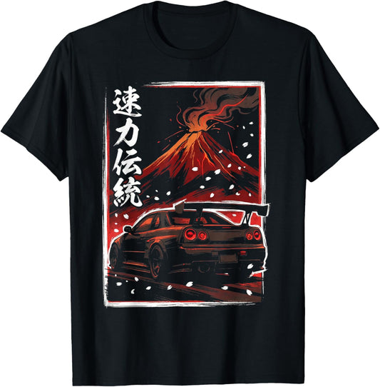 Cars Shirts Men JDM Drift Race Car Japan Domestic Market T-Shirt - T-Shirt | Black
