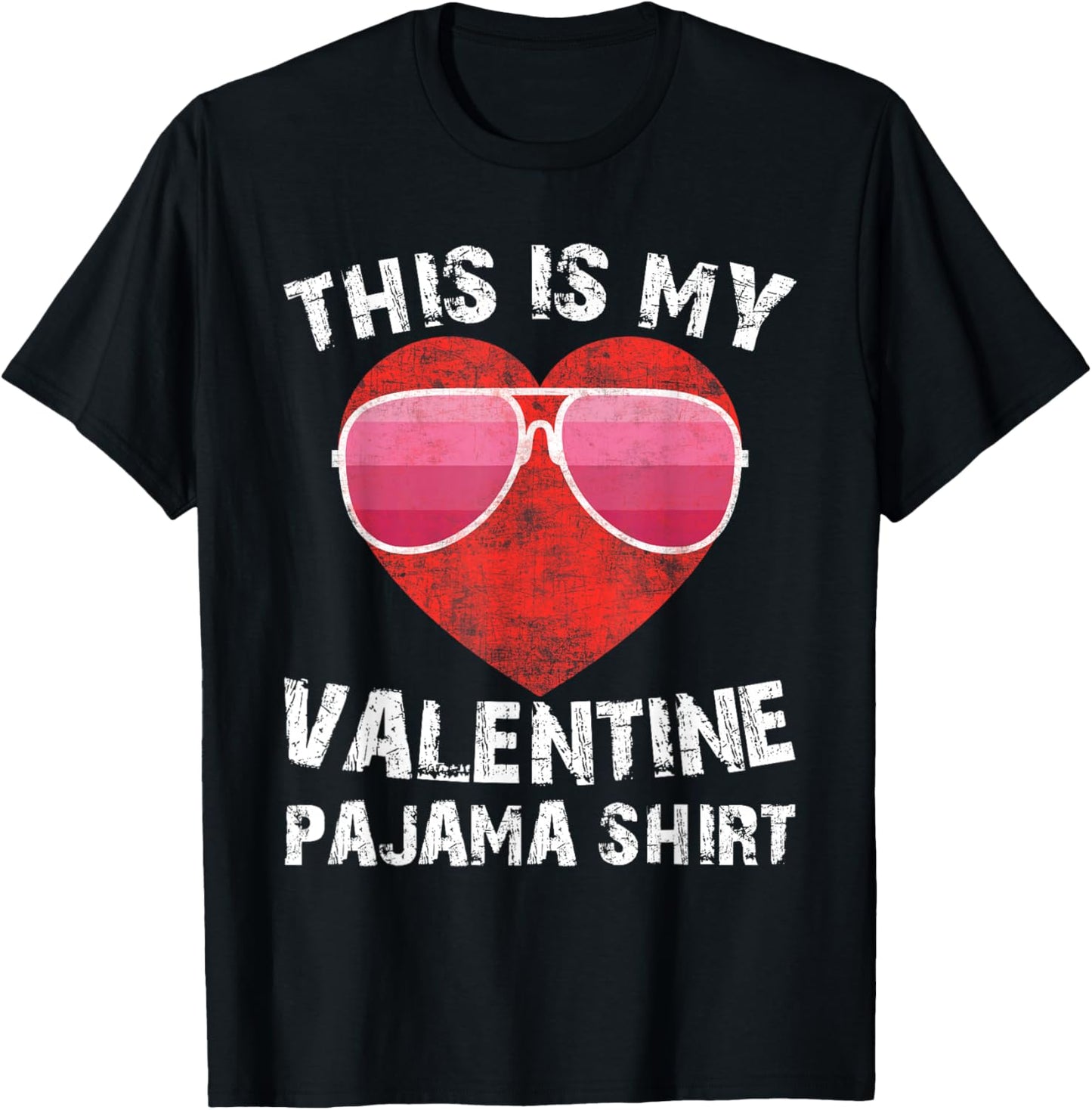 This is My Valentine Pajama Valentines Day Men Women Kids T-Shirt - T-Shirt | Black