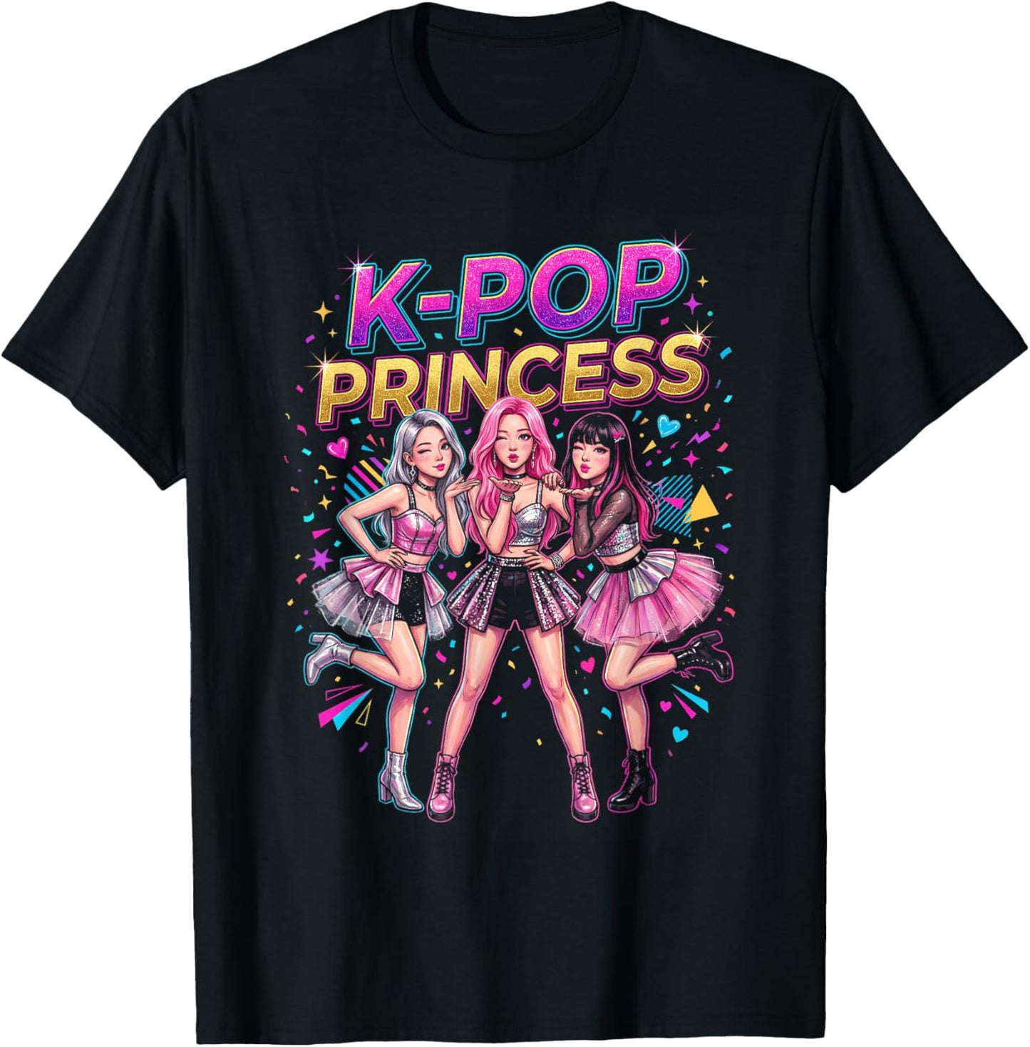 K-Pop Princess Girl Group Fan Music Lover Design T-Shirt - T-Shirt | Black