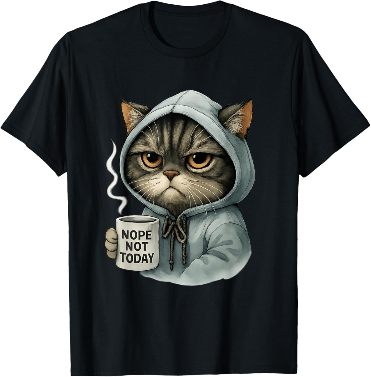 Cat Nope Not Today T-Shirt - T-Shirt | Black