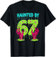 Haunted by 67 Funny Halloween Spooky Season Pumpkin Ghost 67 T-Shirt - T-Shirt | Black