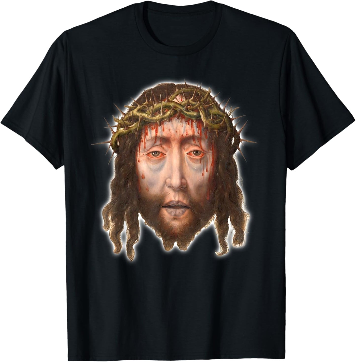 Jesus Christ Man of Sorrows Aelbert Bouts Painting 1505 T-Shirt - T-Shirt | Black
