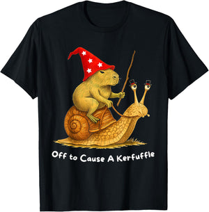 Witchy Capybara Snail Meme Humor T-Shirt - T-Shirt | Black