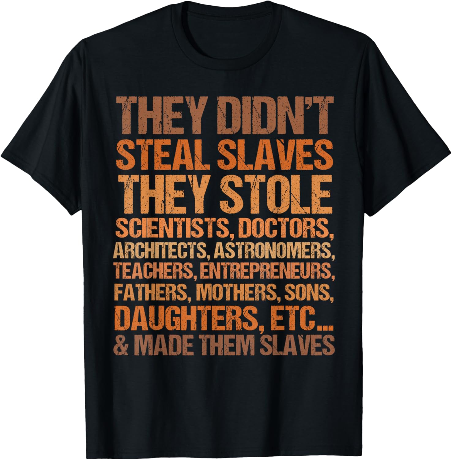 They Didn't Steal Slaves They Stole Scientists, Doctors.. T-Shirt - T-Shirt | Black