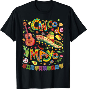 Happy Cinco de Mayo Fiesta Mexican Party 5 De Mayo Men Women T-Shirt - T-Shirt | Black