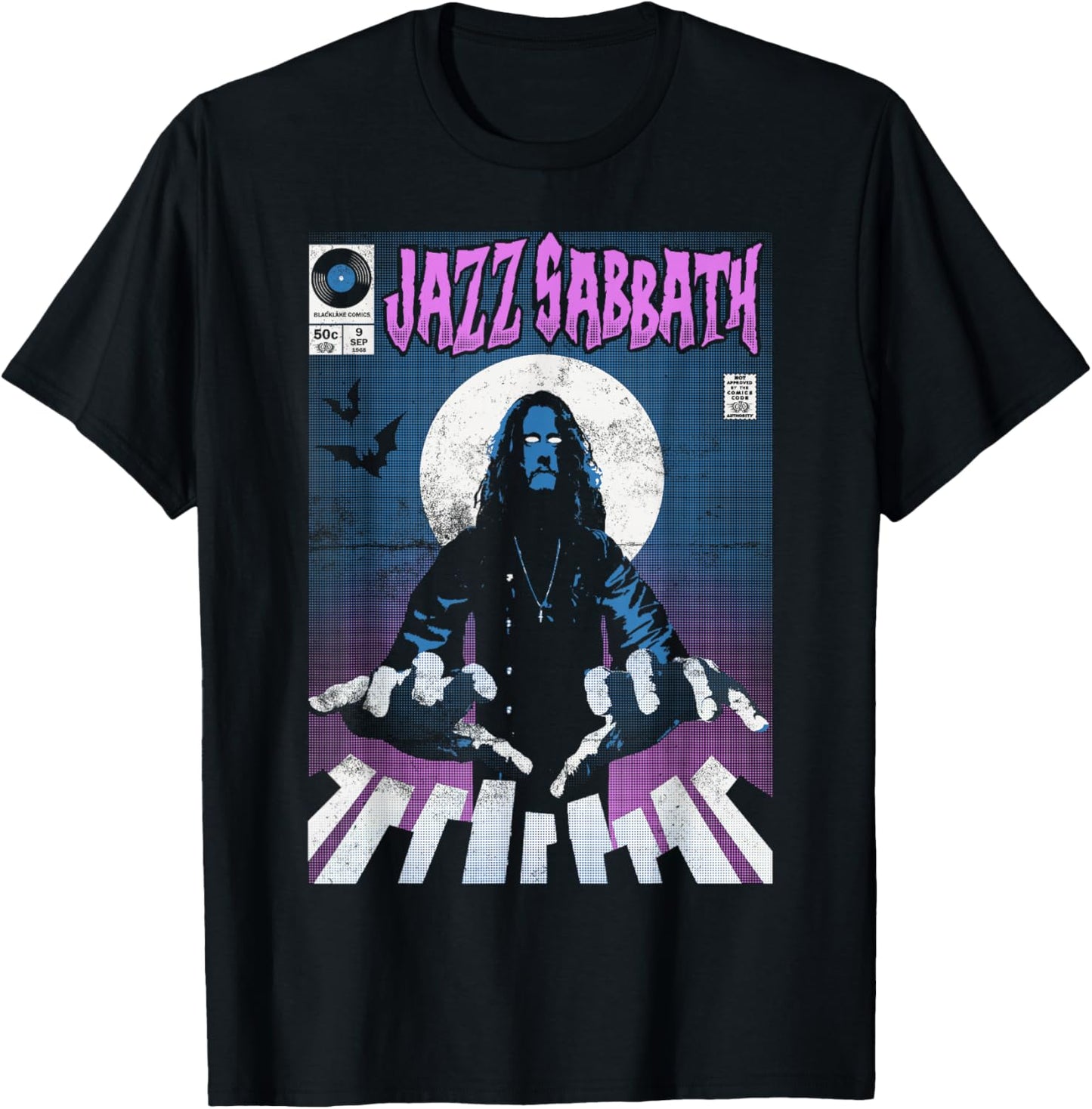 Jazz Sabbath - 1968 Comic Book T-Shirt - T-Shirt | Black