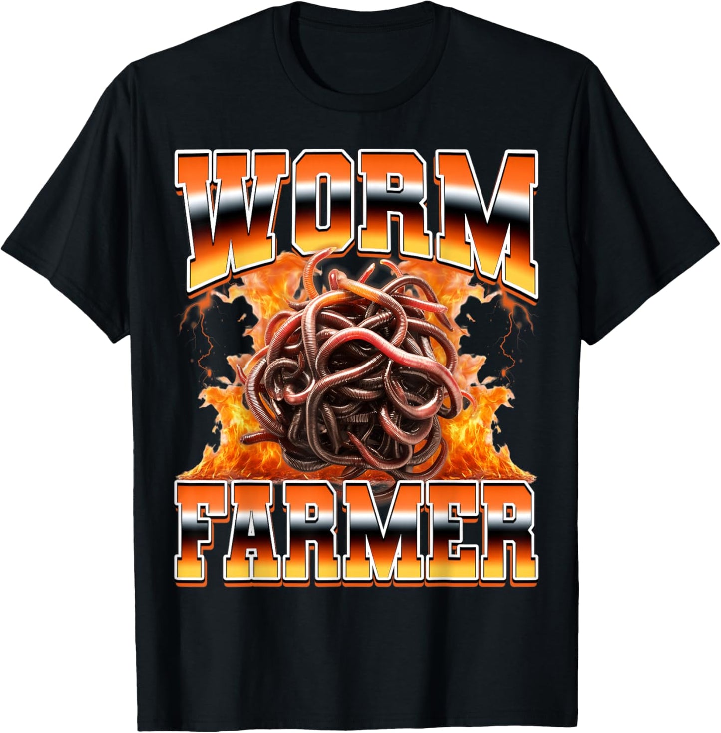 Worm Farmer Worm Farming Worm Farm Vermiculture 90s Bootleg T-Shirt - T-Shirt | Black