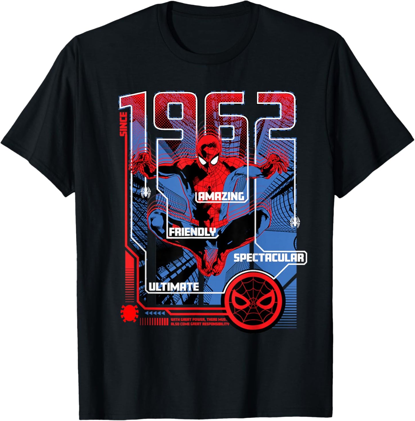 Marvel Spider-Man Since 1962 Iconic Super Hero T-Shirt - T-Shirt | Black