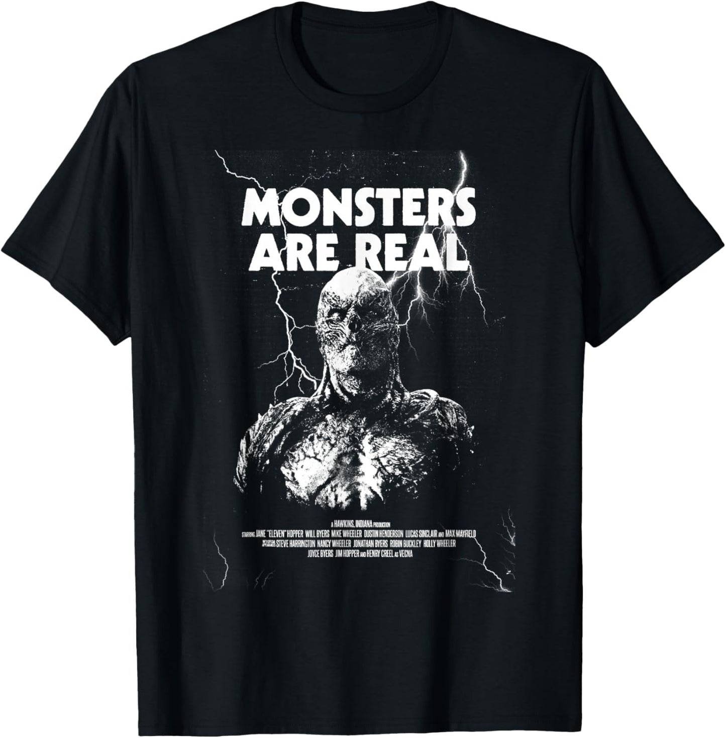 Stranger Things Season 5 Monsters are Real Vecna Poster T-Shirt - T-Shirt | Black