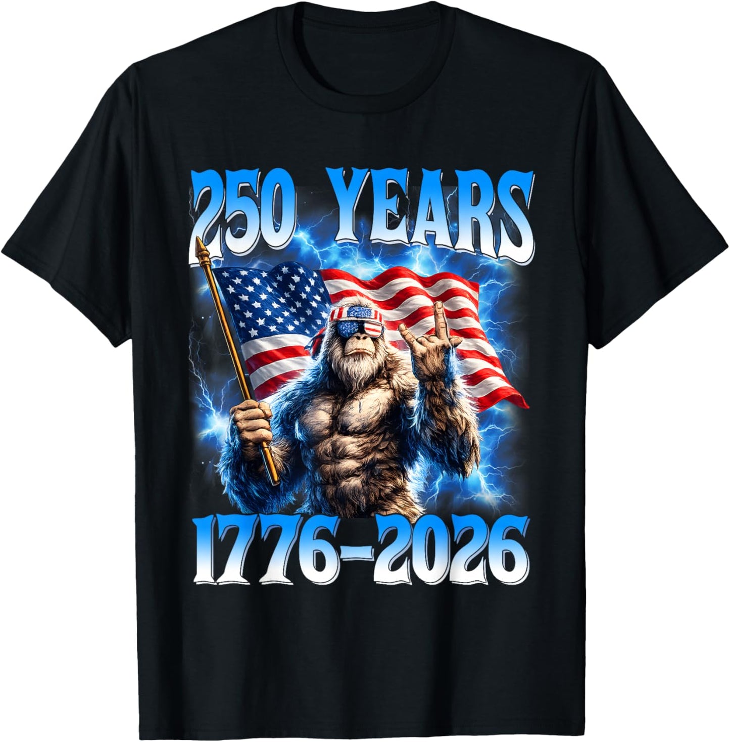 250 Years American 1776 2026 250th USA Patriotic 4th of July T-Shirt - T-Shirt | Black
