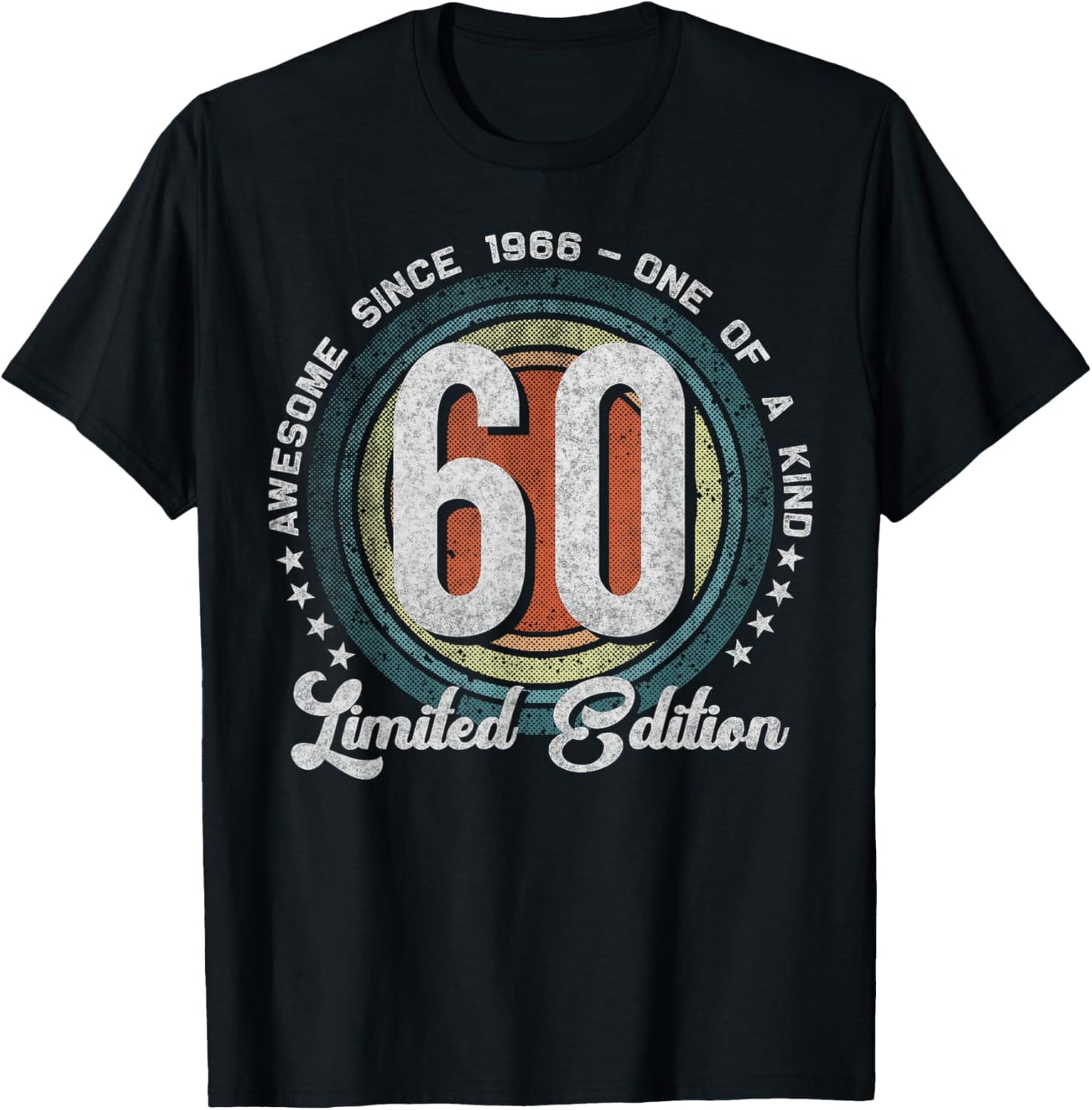 60 Year Old Gifts Vintage 1966 Limited Edition 60th Birthday T-Shirt - T-Shirt | Black