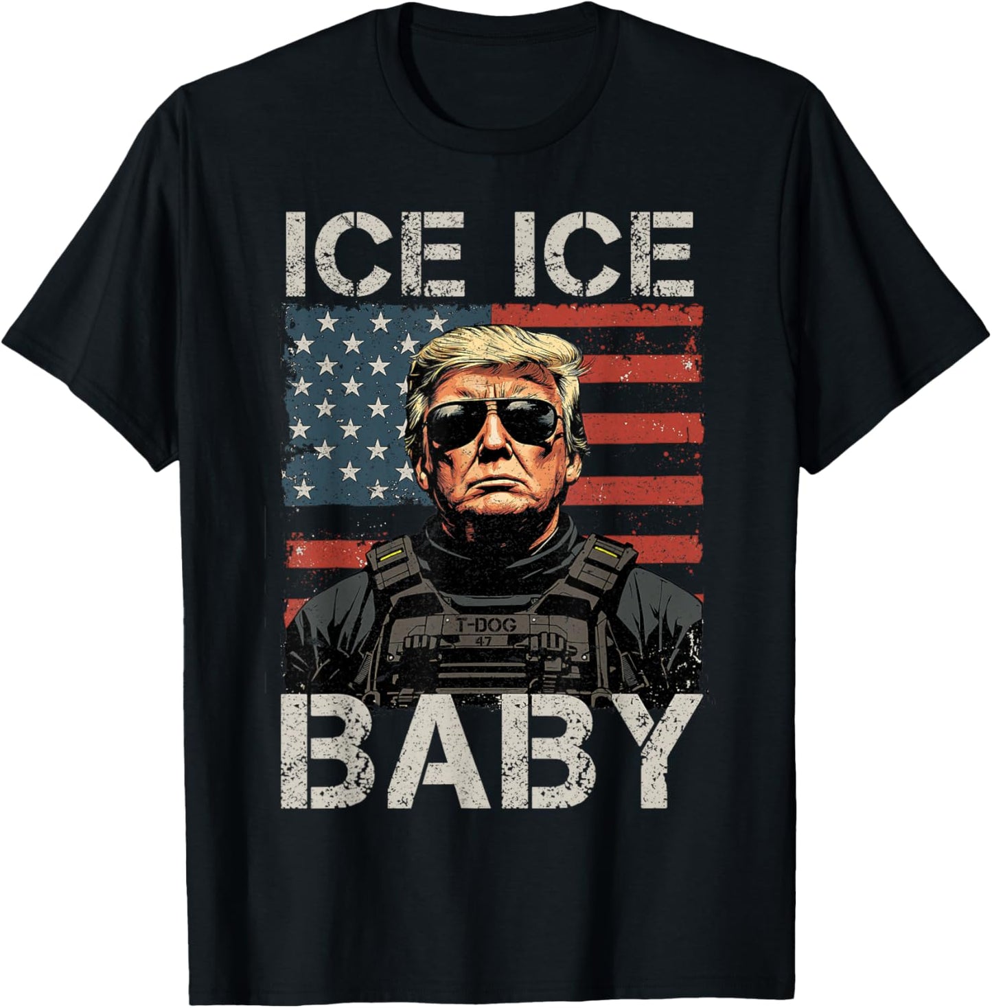 Vintage Ice Ice Baby Funny Trump Shirt Men Women T-Shirt - T-Shirt | Black