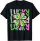 Lucky Shamrock Coquette Bow St Patricks Day Women Girl T-Shirt - T-Shirt | Black