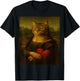 Cat Monalisa Cats Lovers Sarcastic T-Shirt - T-Shirt | Black