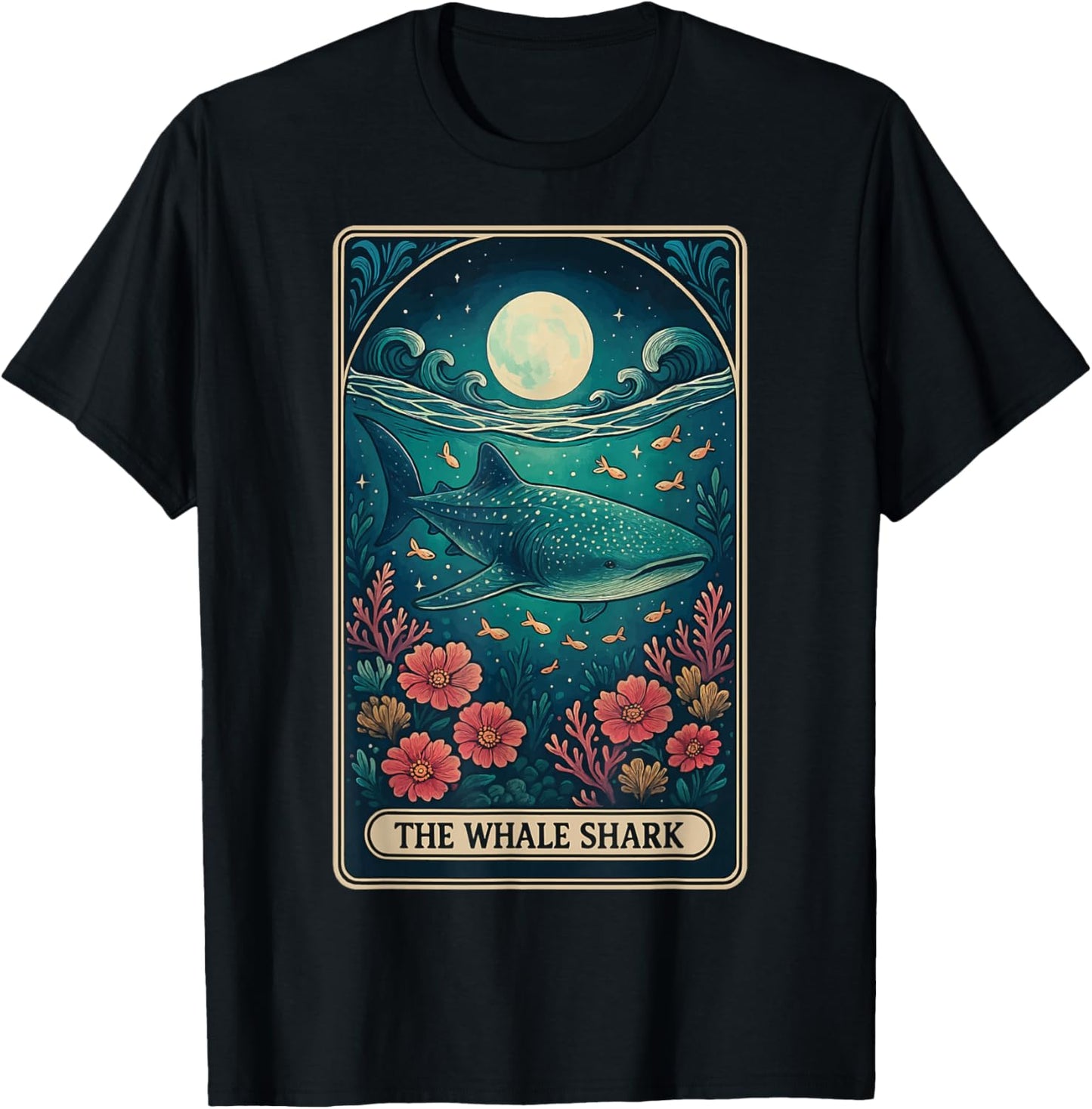 The Whale Shark Tarot Card T-Shirt - T-Shirt | Black