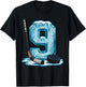 Ice Hockey 9 Years Birthday Boy 9th Bday Kids Hockey Party T-Shirt - T-Shirt | Black