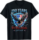 Patriotic Eagle and Flag 250 Years 1776-2026 T-Shirt - T-Shirt | Black