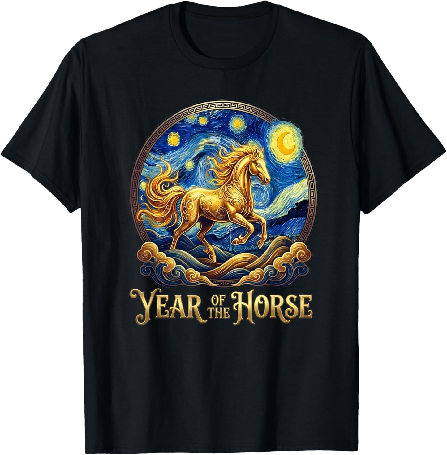 Lunar New Year The Horse Year Chinese Zodiac Fire Horses T-Shirt - T-Shirt | Black