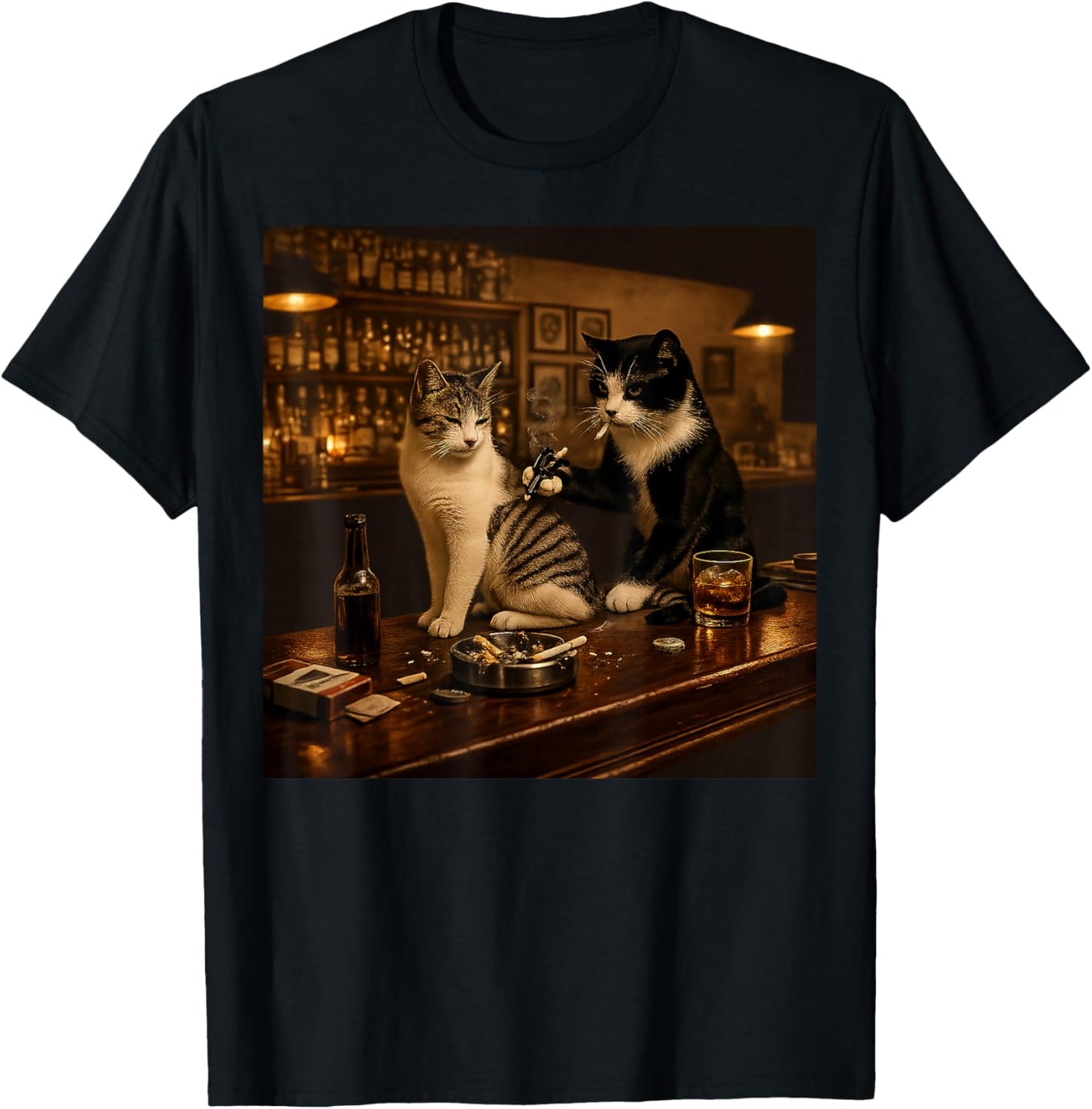 Vintage Cat Tattoo Inked Kitten Artist Gifts Women T-Shirt - T-Shirt | Black