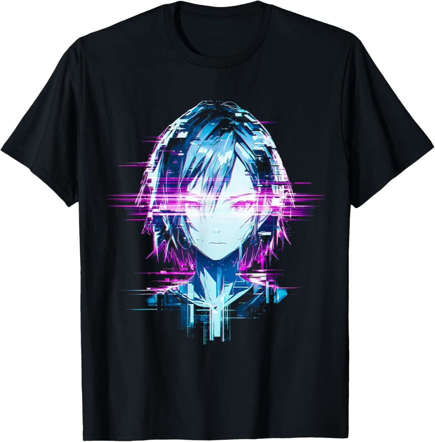 Anime Lover Graphic Otaku Japanese Girl Retro Manga Art T-Shirt - T-Shirt | Black