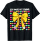 100th Day of School 100 Days Teacher Coquette Bow Girl Women T-Shirt - T-Shirt | Black