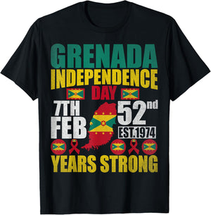 Grenada 52nd Independence Day Grenadian Pride Grenada Flag T-Shirt - T-Shirt | Black