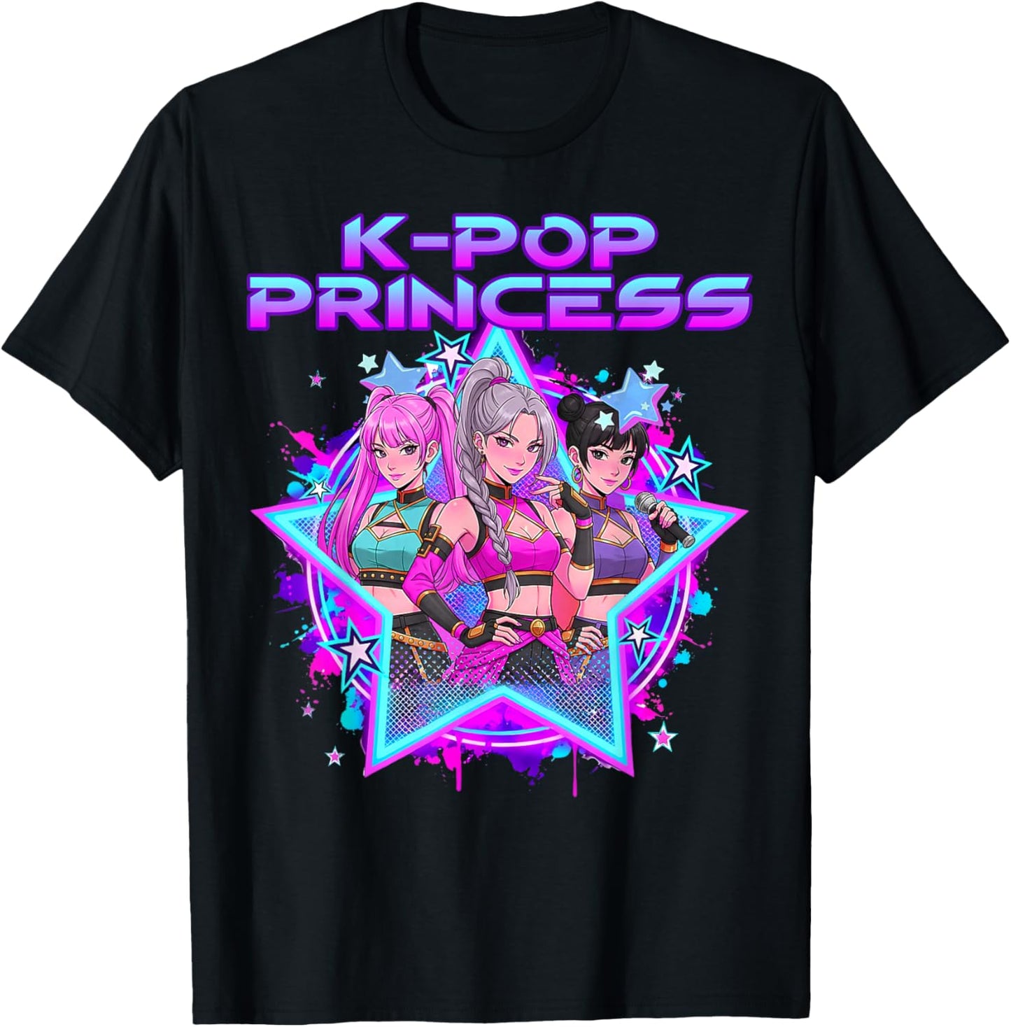 K-pop Princess K Pop Kids Girls K-pop Birthday Girl Kpop T-Shirt - T-Shirt | Black