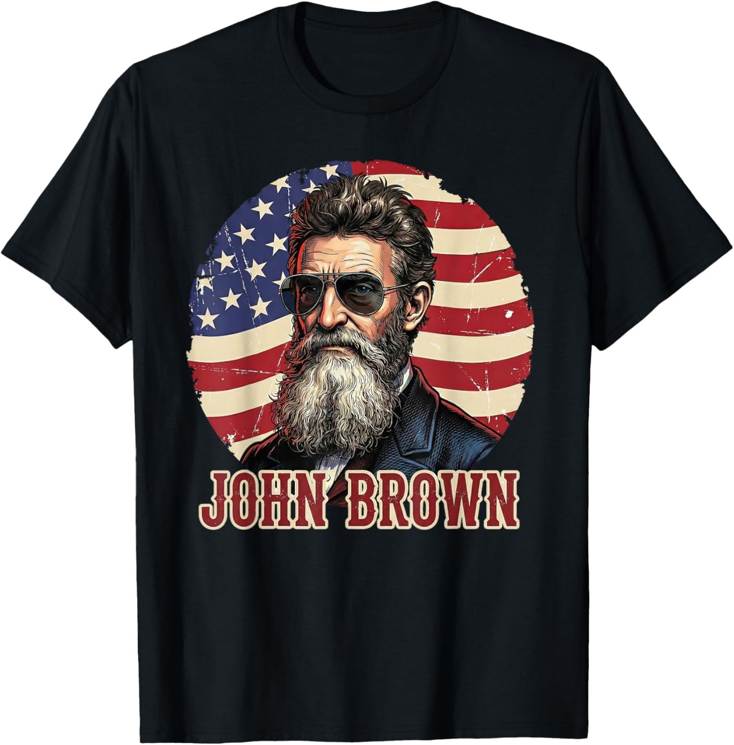 John Brown Abolitionist Patriotic American Flag US History T-Shirt - T-Shirt | Black