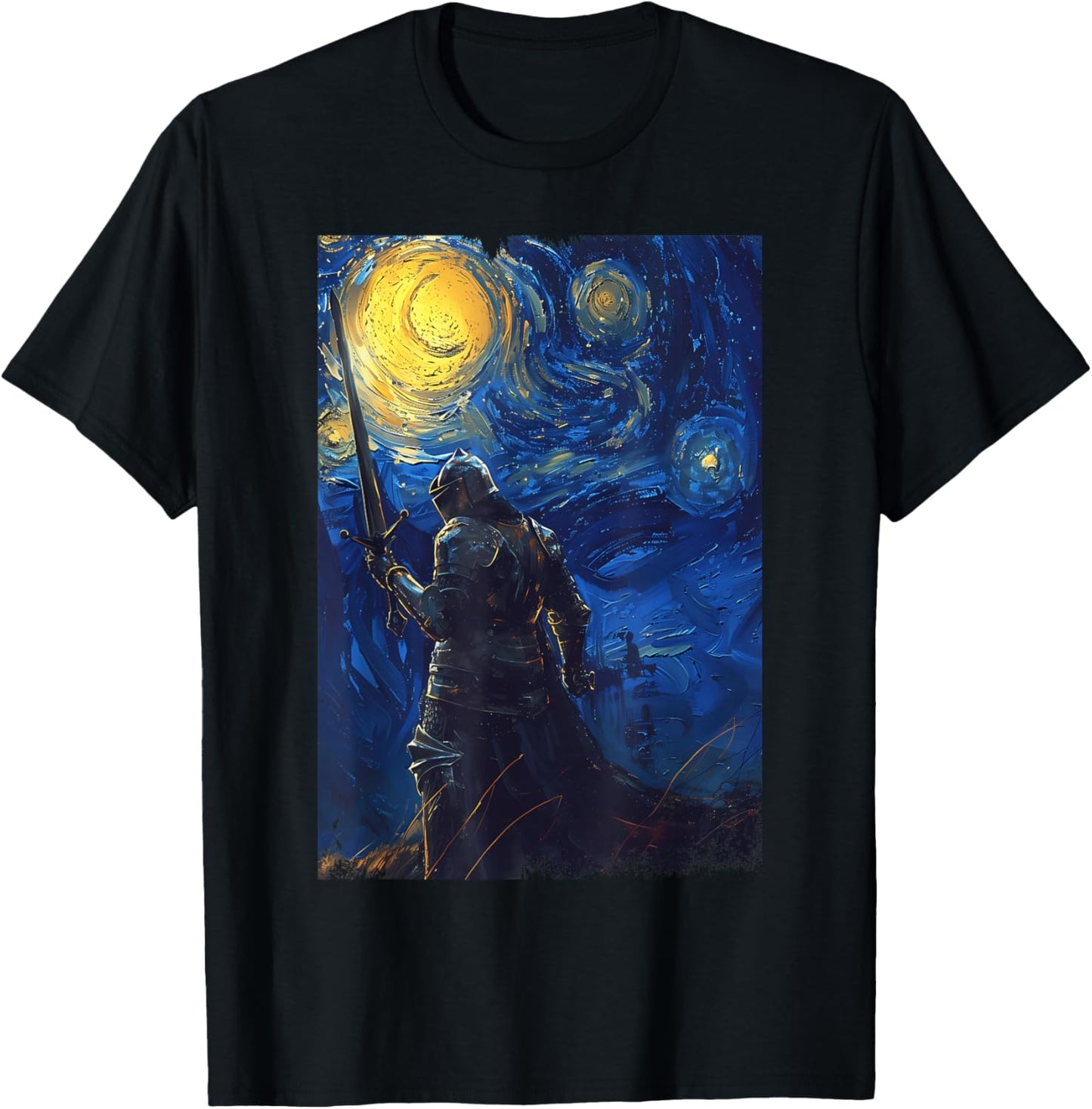 Starry-Nights Crusader Knights Templar T-Shirt - T-Shirt | Black