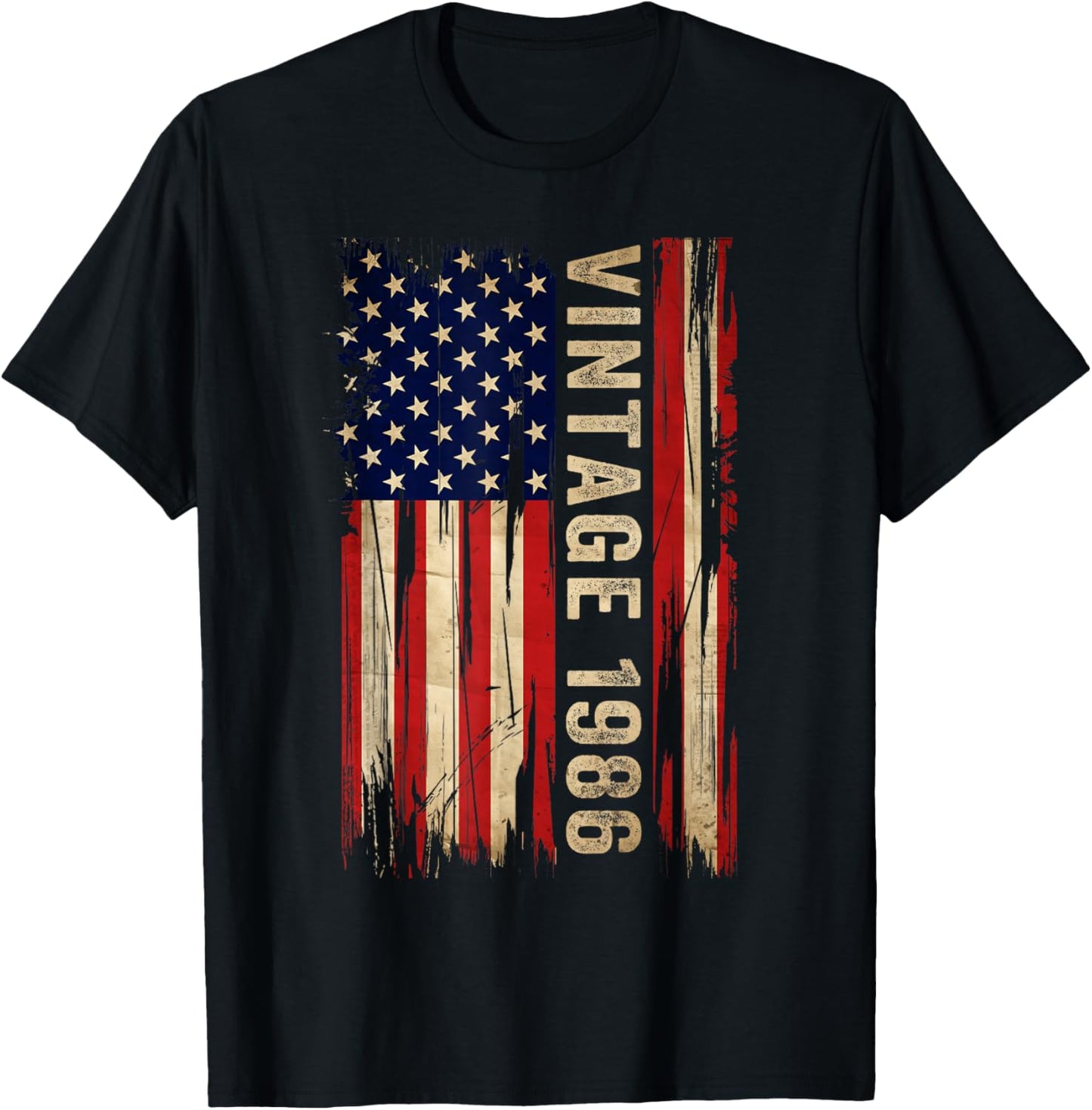 40 Years Old Gifts Vintage 1986 40th Birthday American Flag T-Shirt - T-Shirt | Black