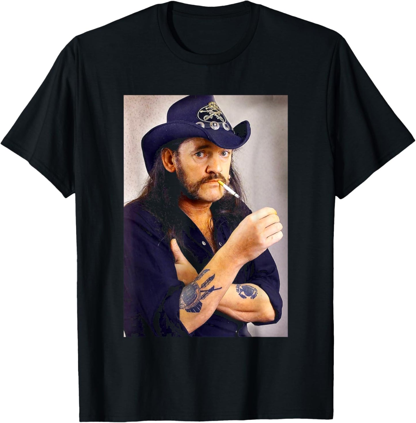 Motorhead Lemmy Kilmister Portrait Ace of Spades T-Shirt - T-Shirt | Black