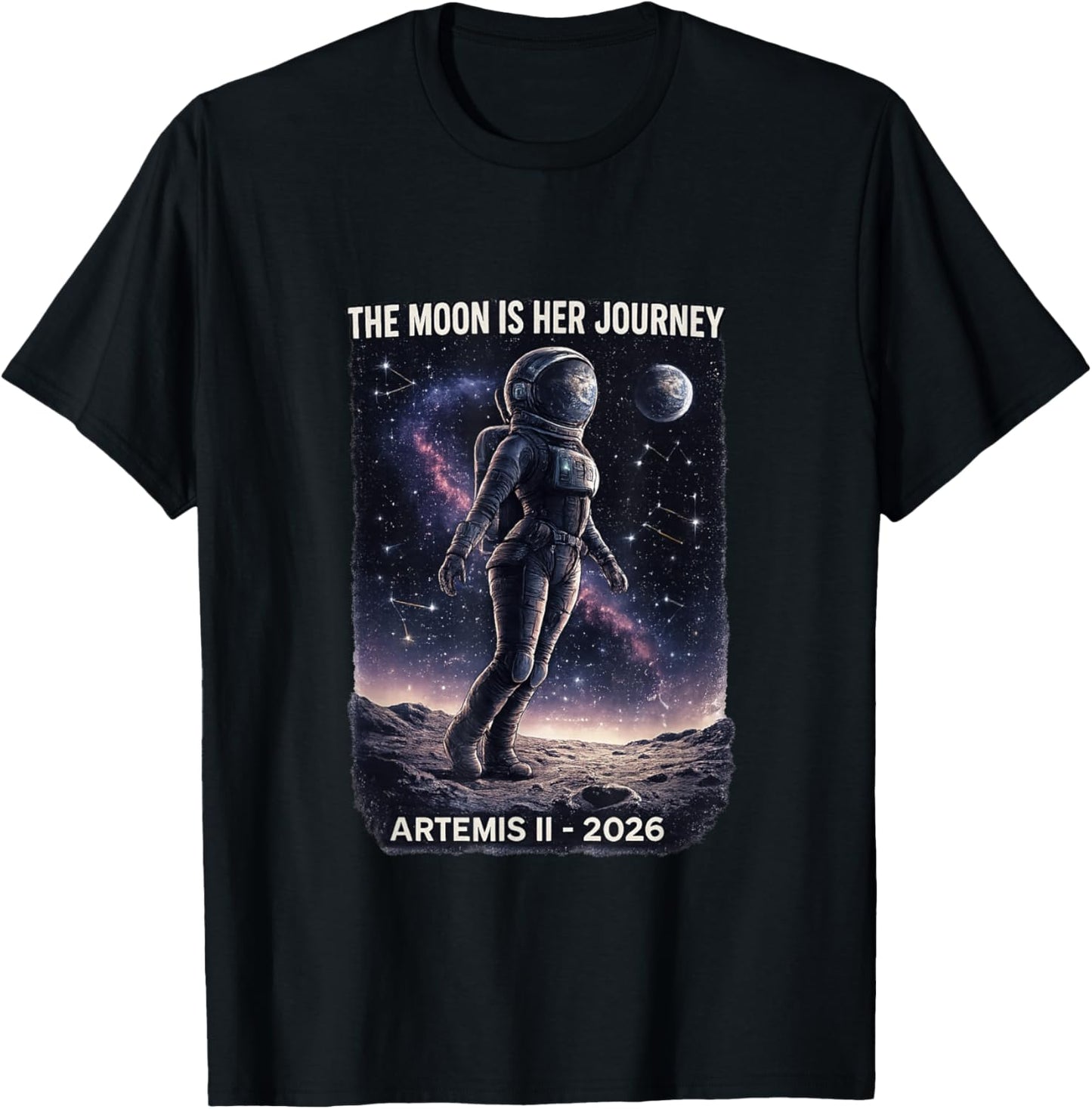 Artemis 2 Space Women Girls T-Shirt - T-Shirt | Black