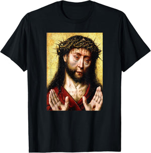 Jesus Christ Man of Sorrows Aelbert Bouts Painting 1500 T-Shirt - T-Shirt | Black