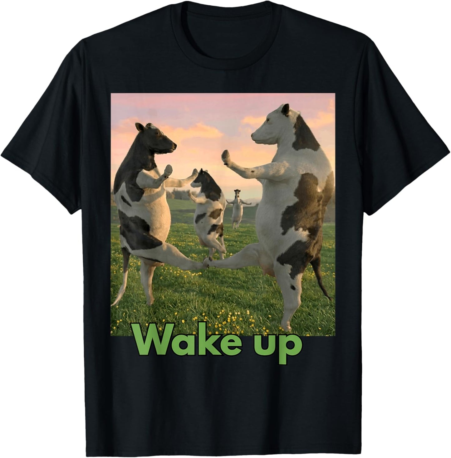 Funny Cows Dance Every Month Meme T-Shirt - T-Shirt | Black