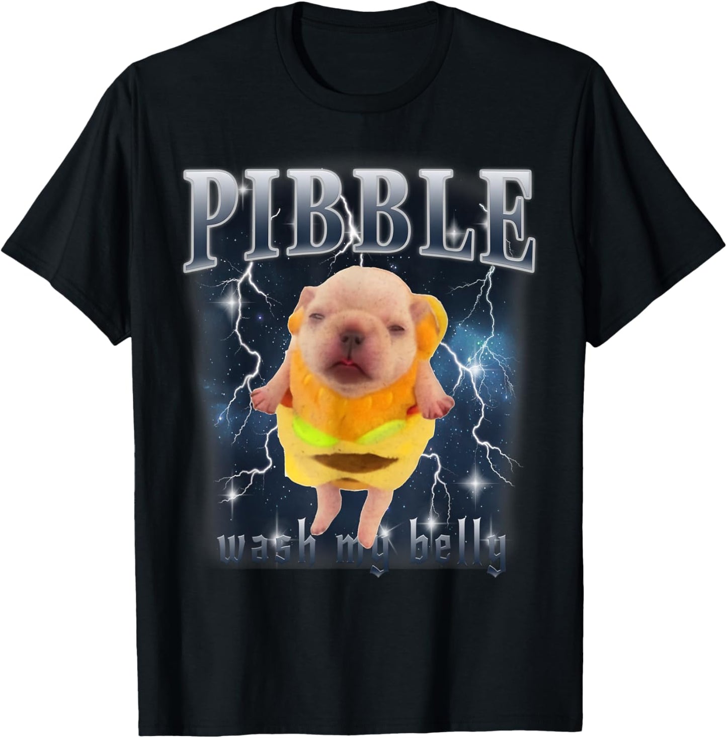 Funny Pibble Meme Wash My Belly Clean My Belly Meme T-Shirt - T-Shirt | Black