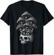 Mushroom Skull Grunge Alt Goth Skeleton Forest Aesthetic T-Shirt - T-Shirt | Black