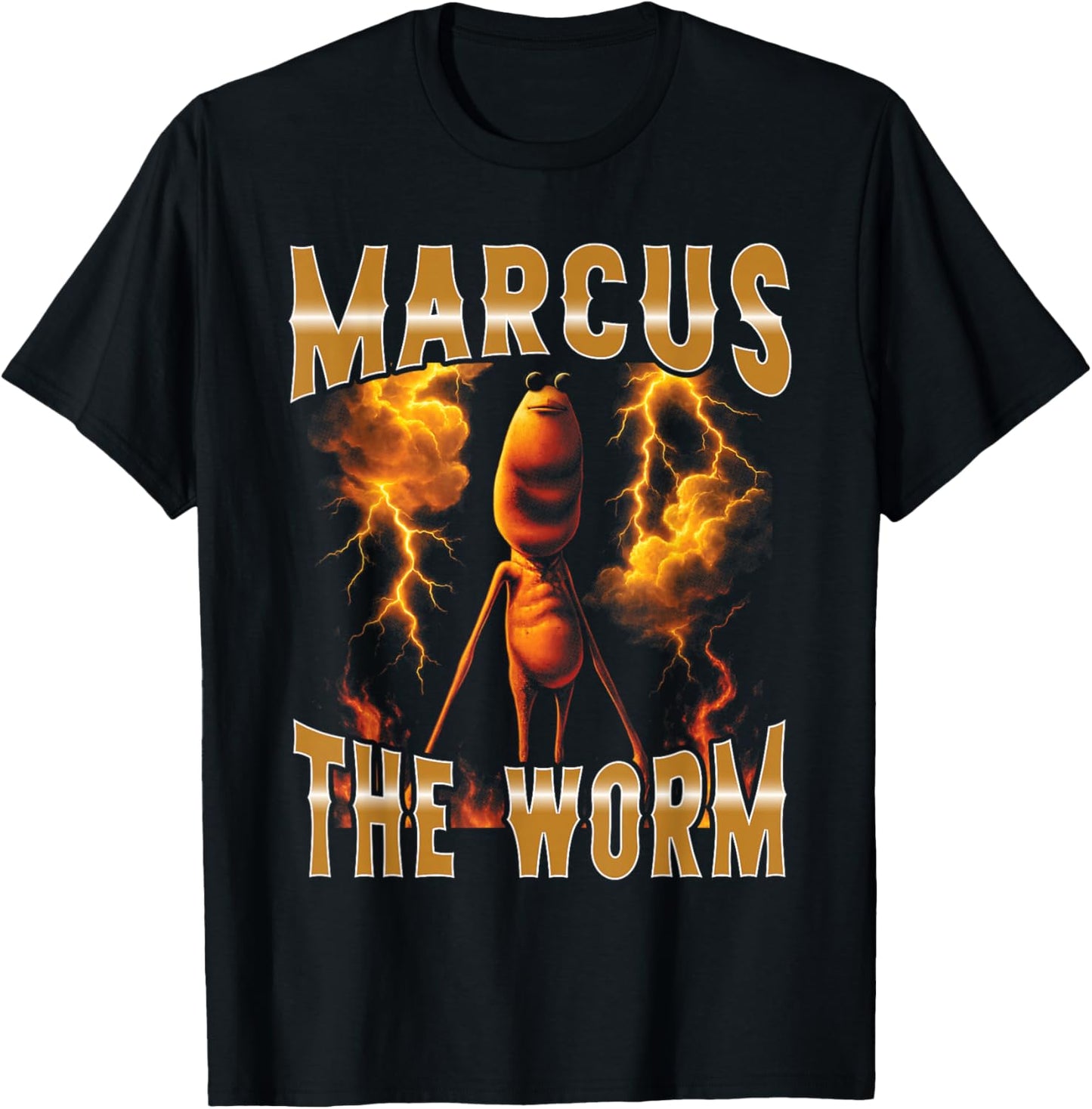 Marcus Worm Meme Humor Playful Retro Vibe Funny People T-Shirt - T-Shirt | Black