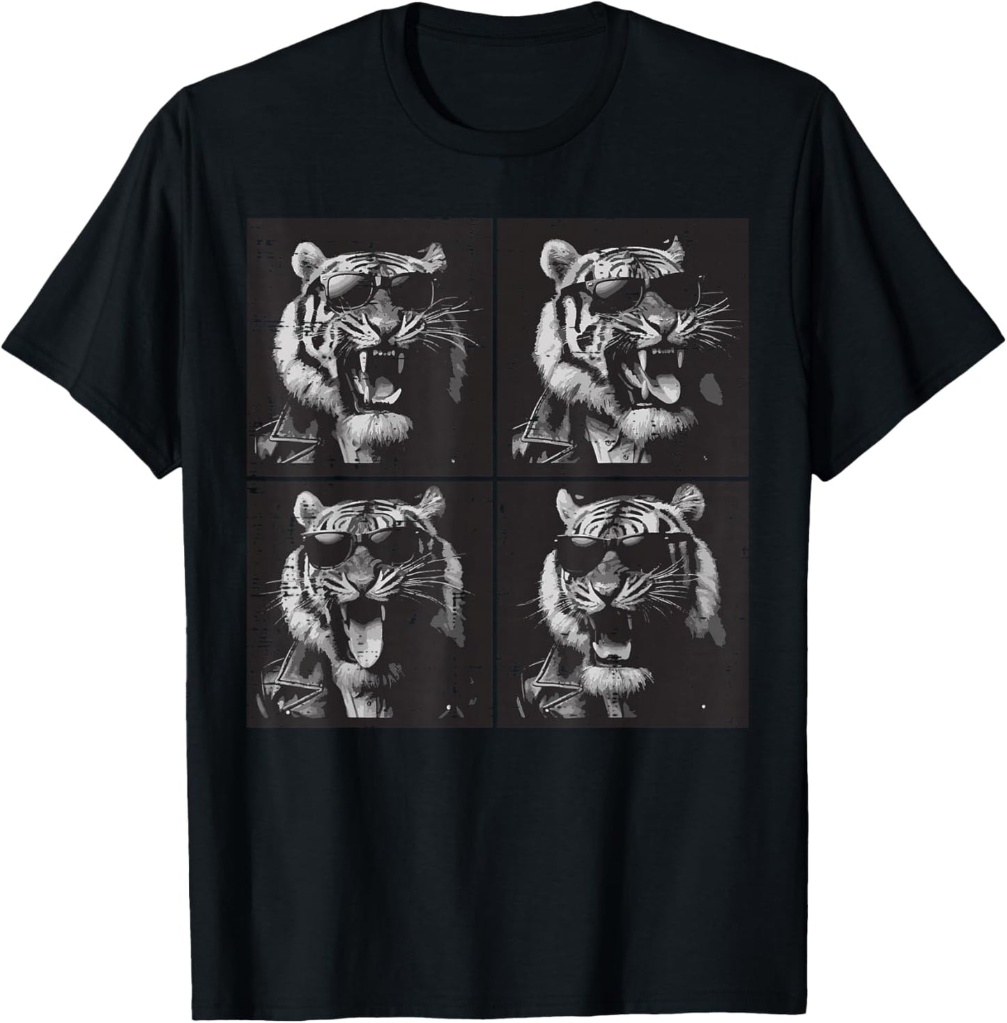 Tiger Selfie Funny Women Kids Boys Girls Men Youth Teen T-Shirt - T-Shirt | Black