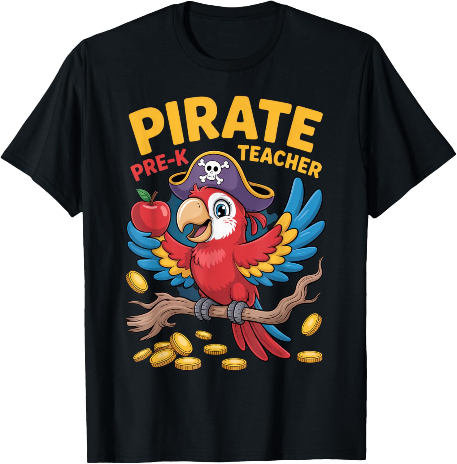 Pirate Pre-K Teacher Parrot Outfit for Fun Classroom T-Shirt - T-Shirt | Black