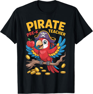Pirate Pre-K Teacher Parrot Outfit for Fun Classroom T-Shirt - T-Shirt | Black