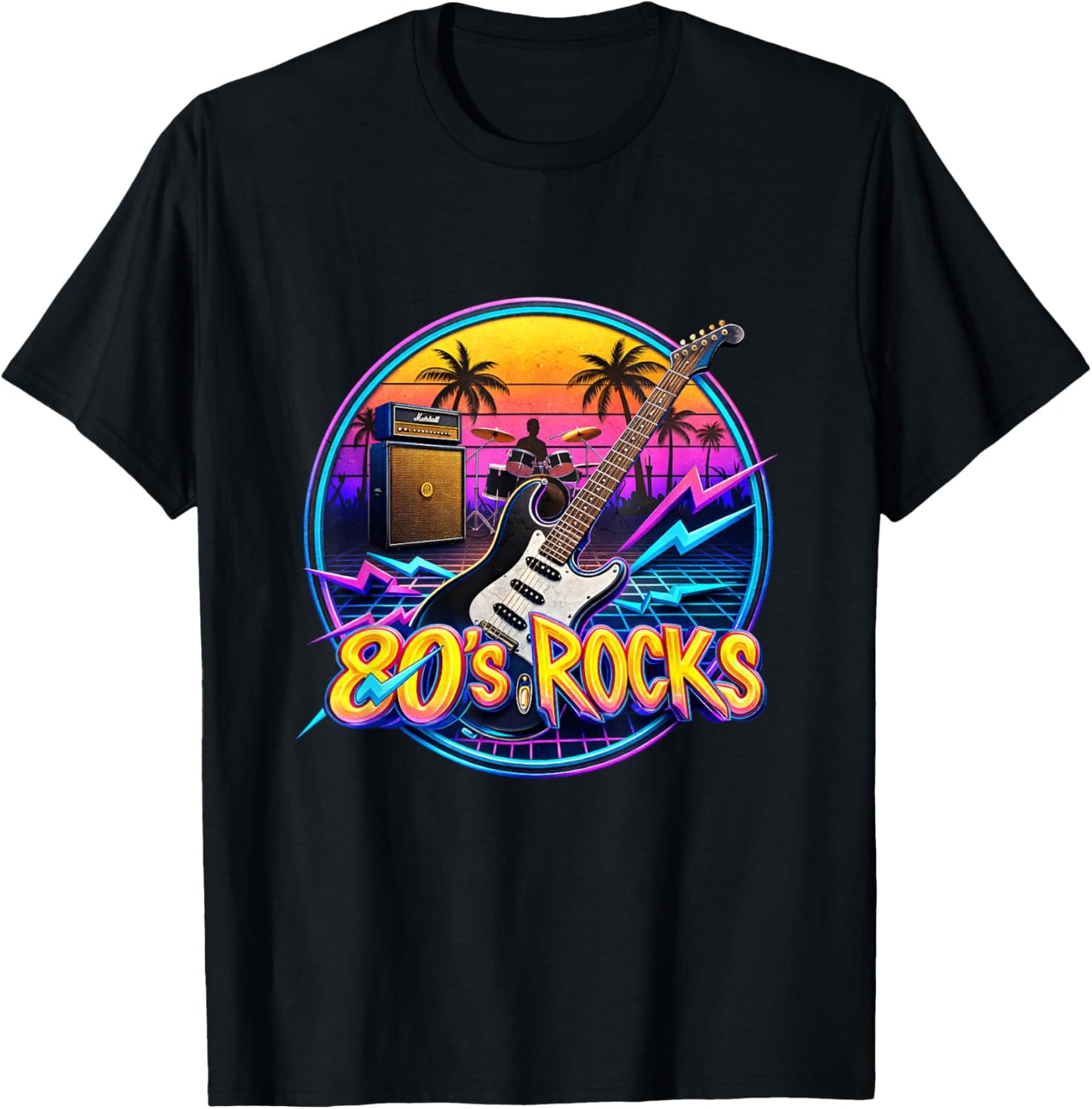 Vintage 80's Rock Bands Eighties 80s Party Music Band T-Shirt - T-Shirt | Black