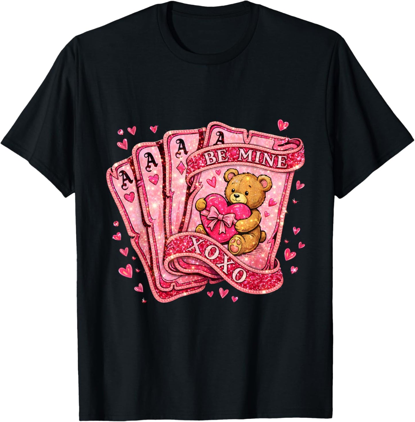 Valentine Coquette Couple Love Cute T-Shirt - T-Shirt | Black
