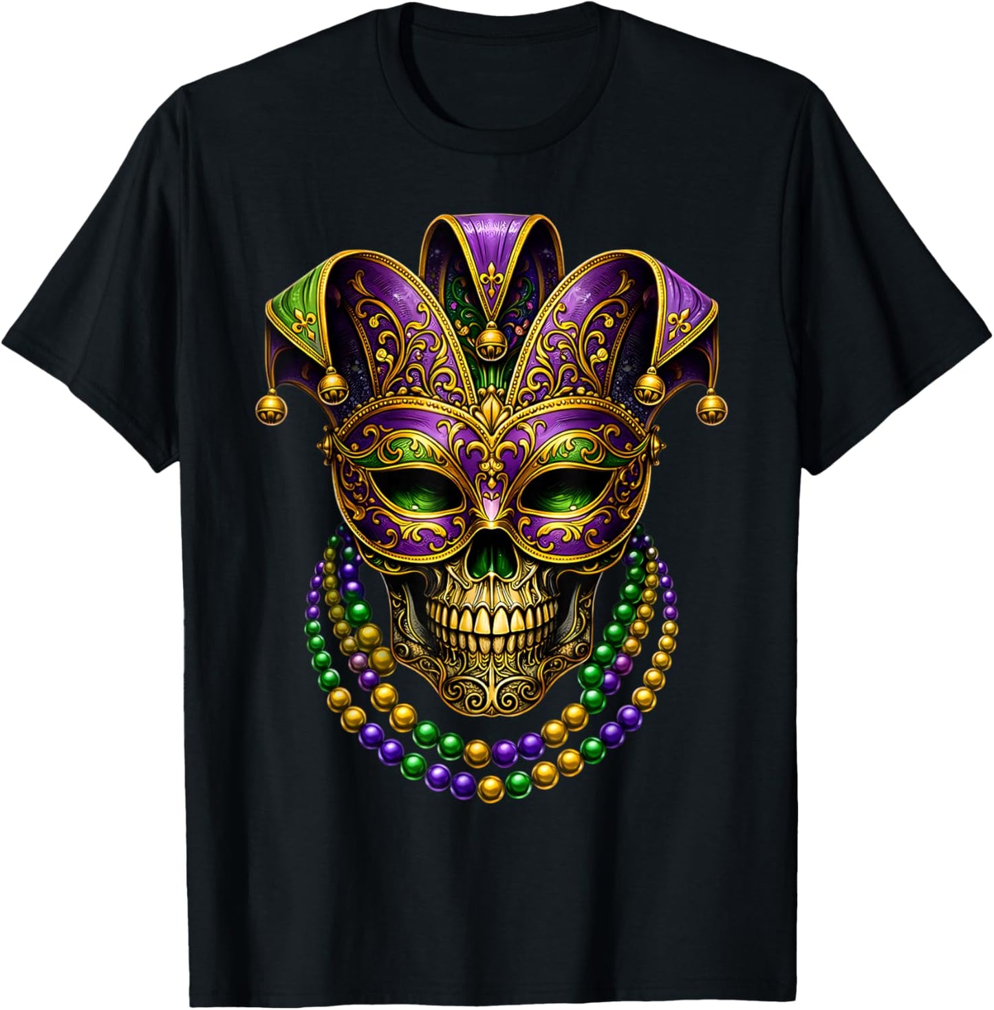 Mardi Gras Costume Sugar Skull Carnival Party Men Women Kids T-Shirt - T-Shirt | Black