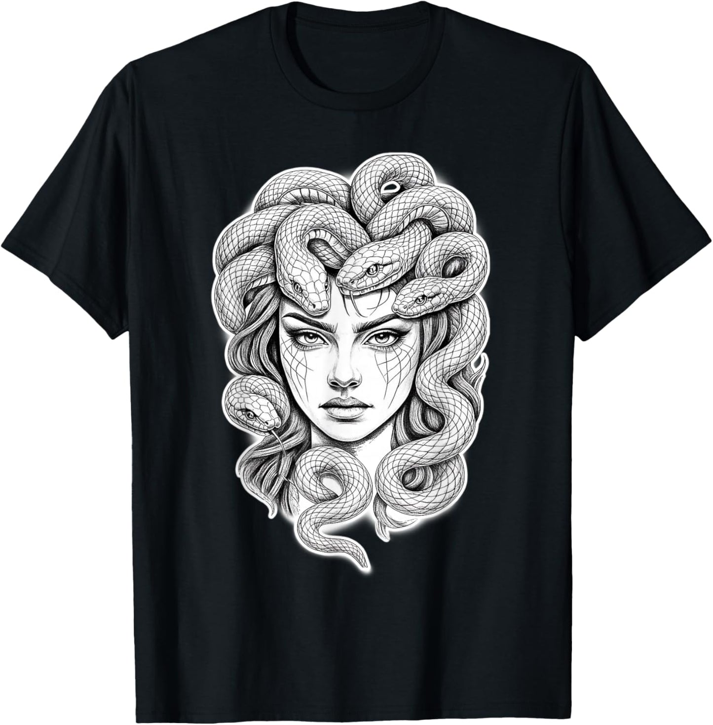 Medusa Goddess Snake T-Shirt - T-Shirt | Black