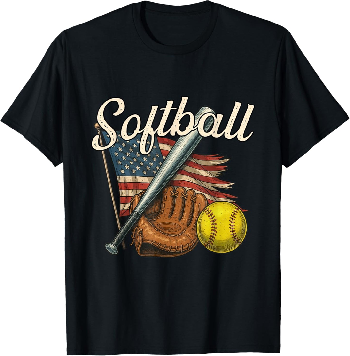 Softball - Softball Lover Softball Player Softballer T-Shirt - T-Shirt | Black
