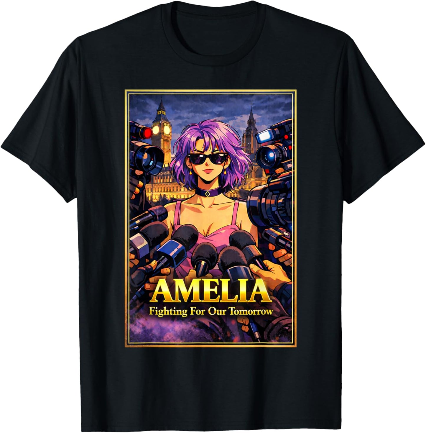Amelia Fighting for Our Future Union Jack British England T-Shirt - T-Shirt | Black