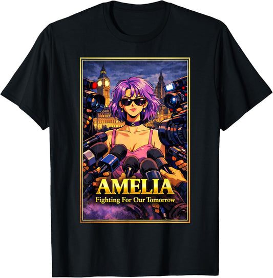 Amelia Fighting for Our Future Union Jack British England T-Shirt - T-Shirt | Black
